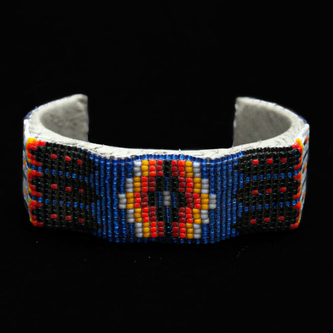 Blue Ribbed Beaded Bracelet