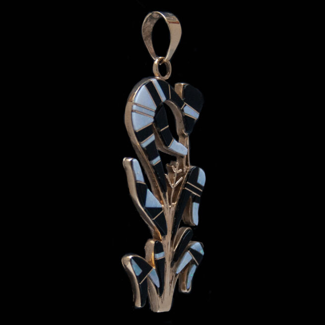 Calvin Begay Gold Kokopelli Pendant - Image 2