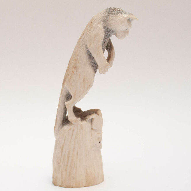Pernell Leetee Deer Antler Mountain Lion Carving - Image 8