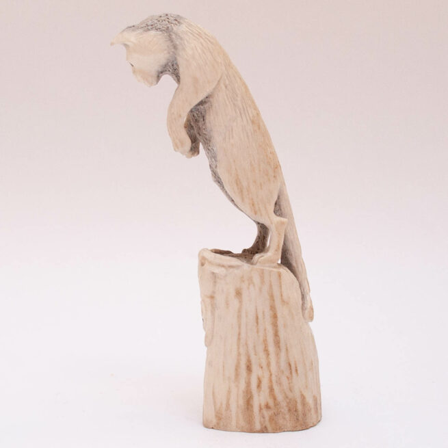 Pernell Leetee Deer Antler Mountain Lion Carving - Image 4