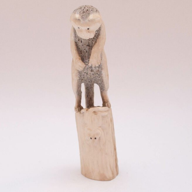 Pernell Leetee Deer Antler Mountain Lion Carving - Image 2