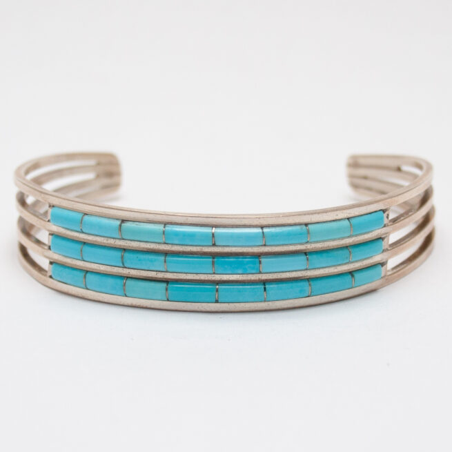 Channel Inlay Turquoise Bracelet