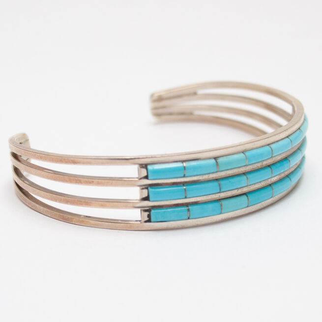 Channel Inlay Turquoise Bracelet - Image 2