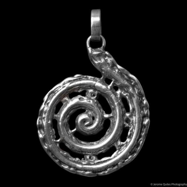 Red Garnet Silver Ammonite Necklace - Image 3