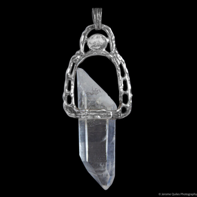 Silver Clear Quartz Pendant - Image 3