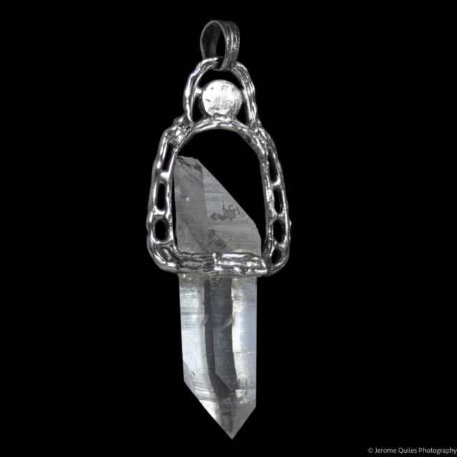 Silver Clear Quartz Pendant - Image 4