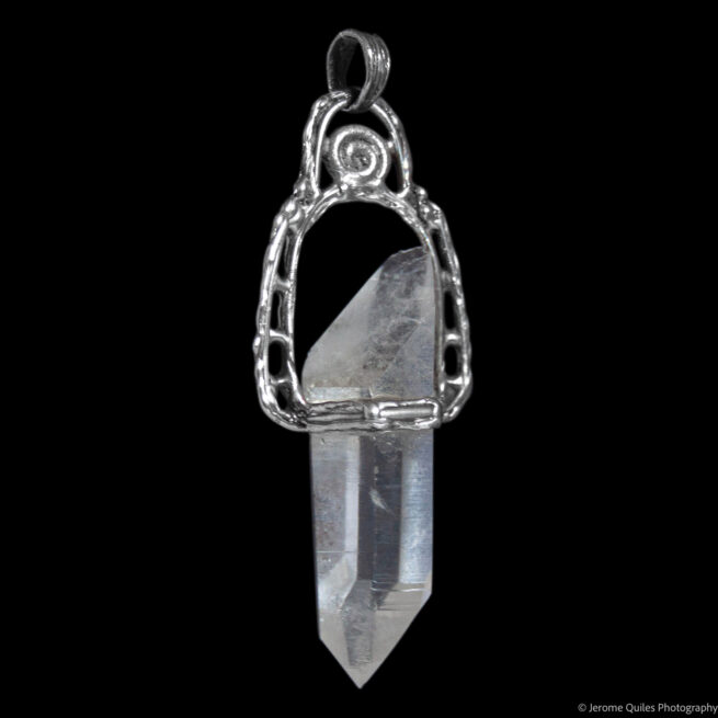 Silver Clear Quartz Pendant - Image 2