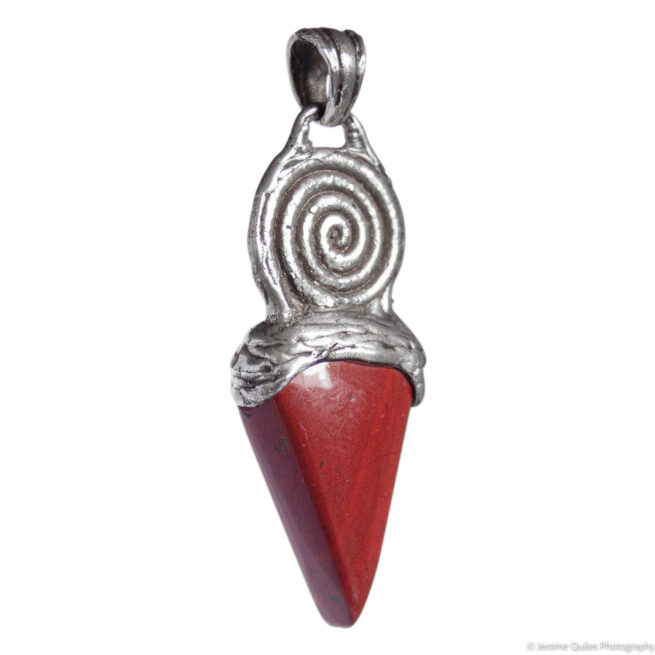 Pendentif Jaspe Rouge Triangulaire – Image 2