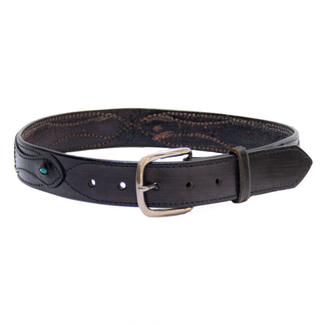 Black Leather Beaded Belt