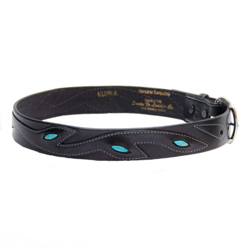 Black Leather Turquoise Belt