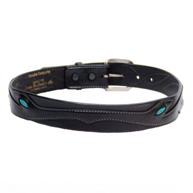 Ceinture Turquoise Cuir Noir – Image 3