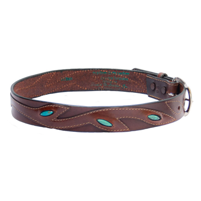 Brown Leather Turquoise Belt