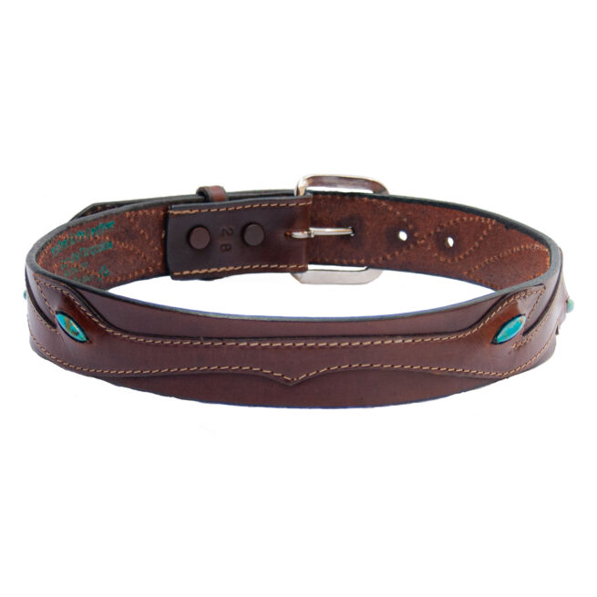 Ceinture Turquoise Cuir Marron – Image 3