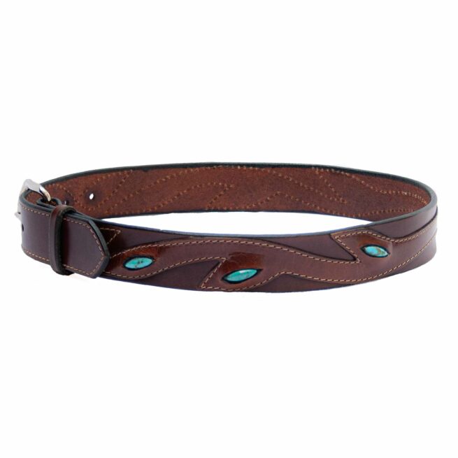 Ceinture Turquoise Cuir Marron – Image 4