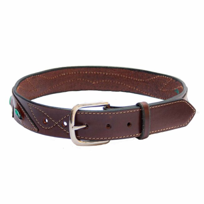 Brown Leather Turquoise Belt