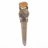 Carnelian Smoky Quartz Wolf Pendant