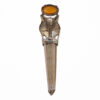 Carnelian Smoky Quartz Wolf Pendant - Image 3