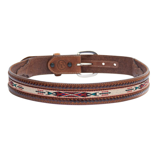 Hand-Stitched Leather Belt Tan