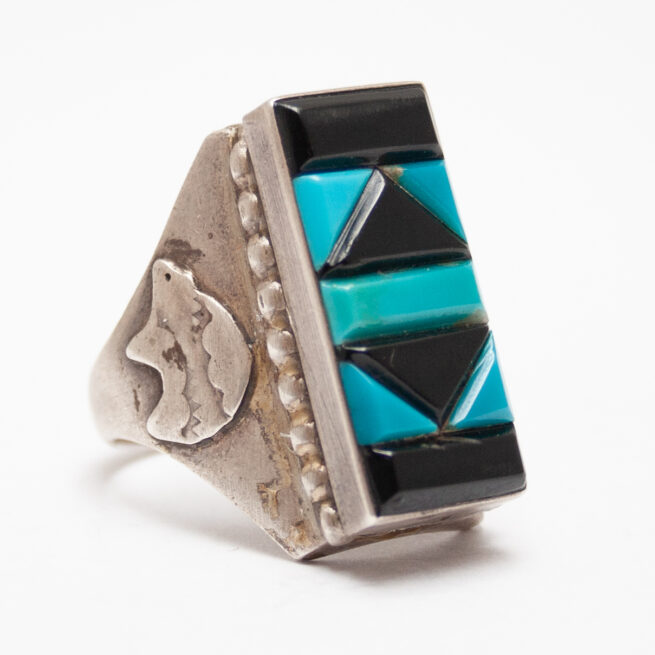 Bague Homme Turquoise Jais – Image 3