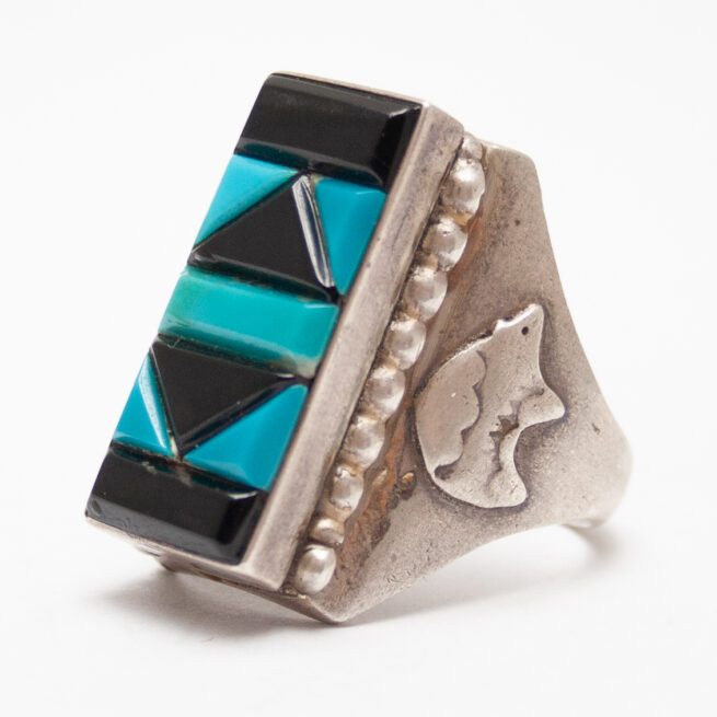 Bague Homme Turquoise Jais – Image 4