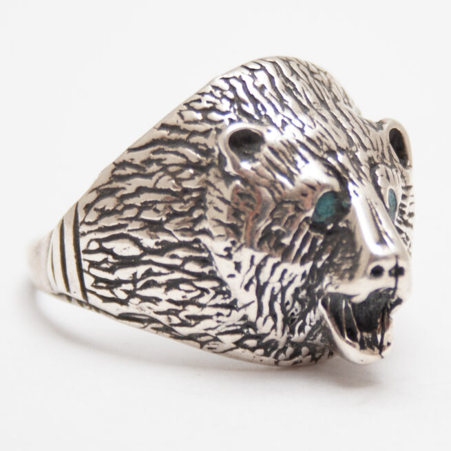 Bague Chevalière Ours Argent – Image 3