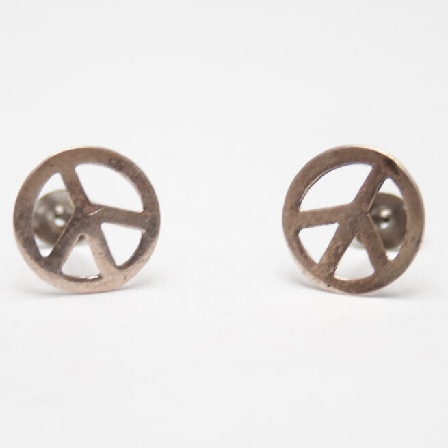 Peace Symbol Silver Studs