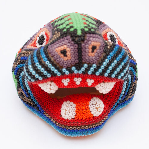 Huichol Beaded Jaguar Head