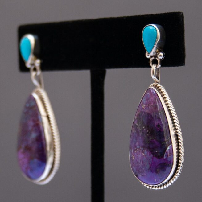 Boucles d'Oreilles Sugilite Turquoise – Image 3