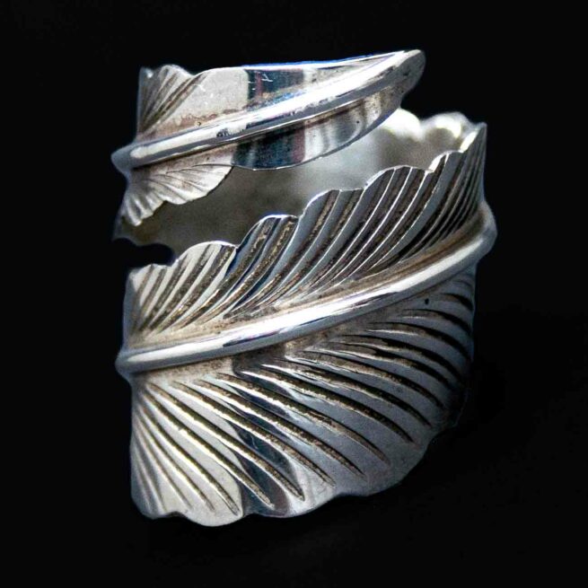 Silver Feather Wraparound Ring - Image 4