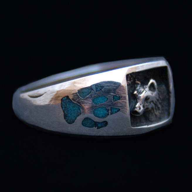 Bague Loup Argent Turquoise