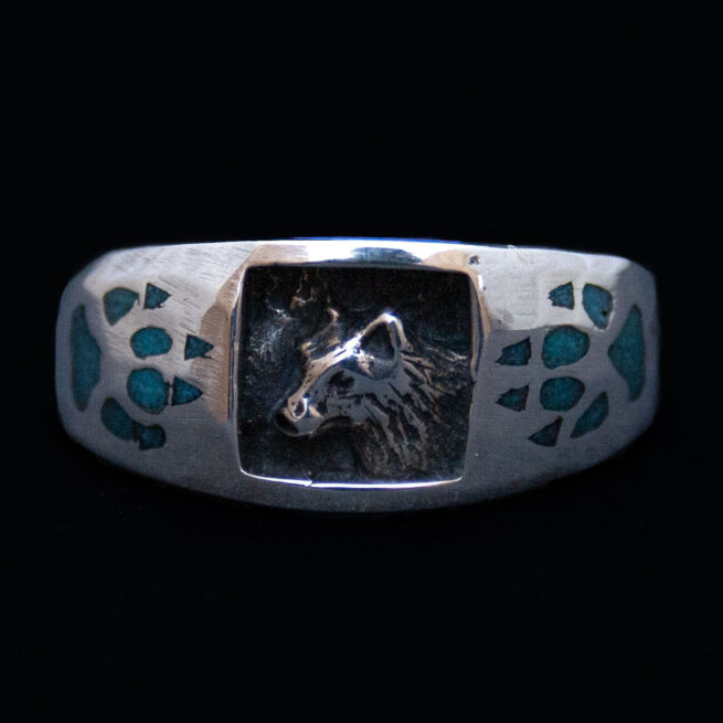 Bague Loup Argent Turquoise