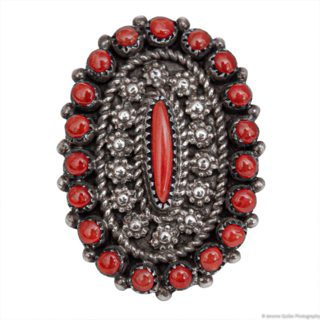 Zuni Coral Ring