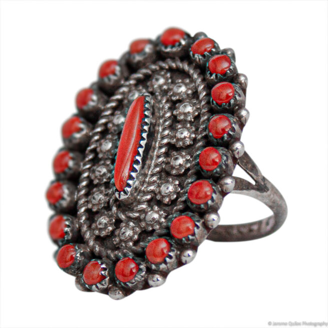 Zuni Coral Ring - Image 3