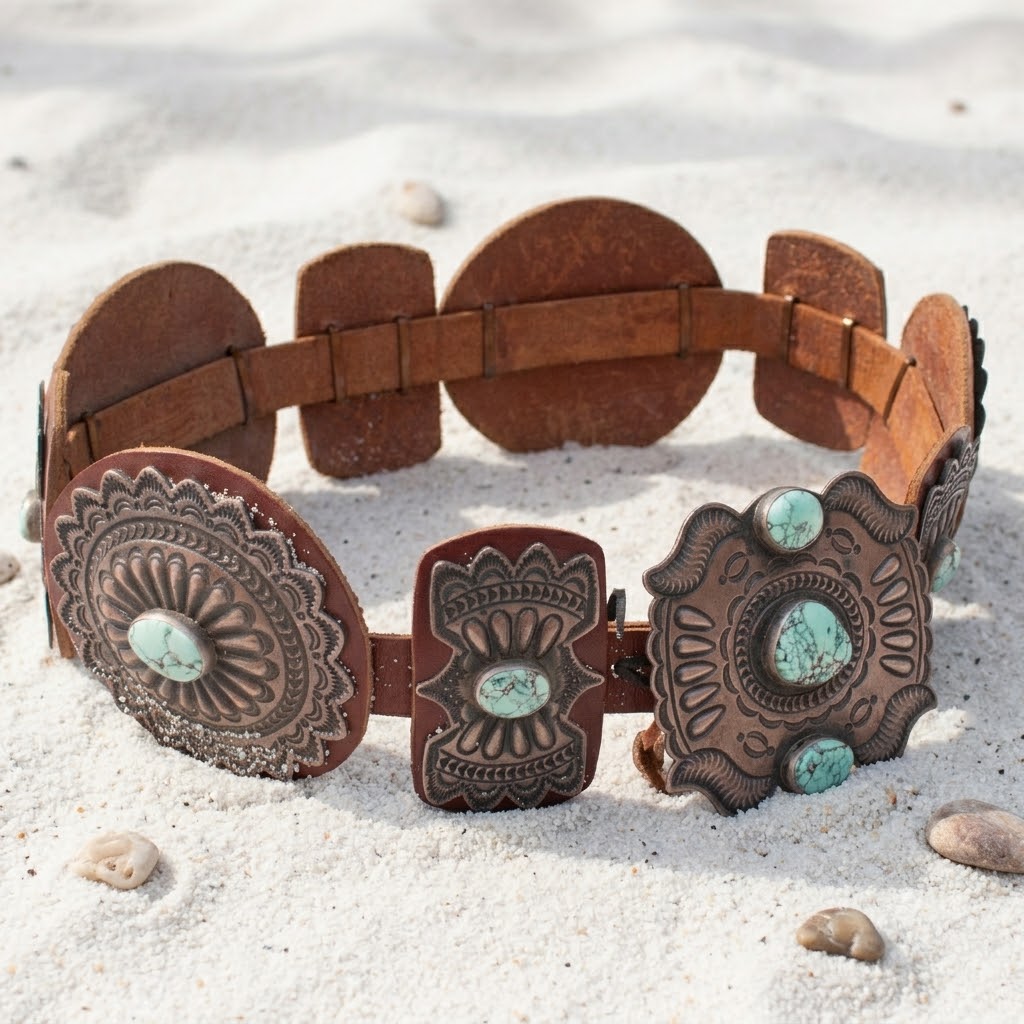 Ceinture Concho Turquoise Kirk Smith – Image 2