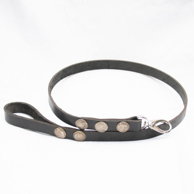 Black Leather Dog Lead