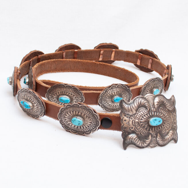 Vintage D.M. Begay Turquoise Concho Belt - Image 2