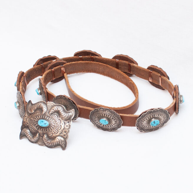 Vintage D.M. Begay Turquoise Concho Belt - Image 3