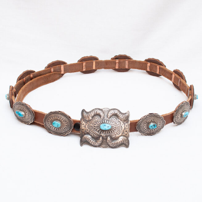 Vintage D.M. Begay Turquoise Concho Belt - Image 11