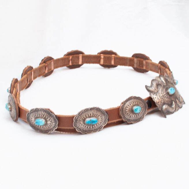 Vintage D.M. Begay Turquoise Concho Belt - Image 8