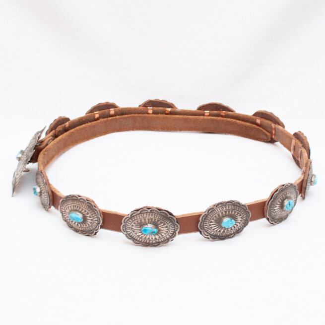 Vintage D.M. Begay Turquoise Concho Belt - Image 7