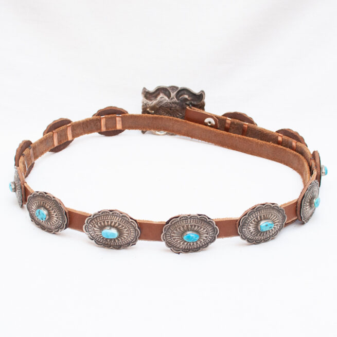 Vintage D.M. Begay Turquoise Concho Belt - Image 6