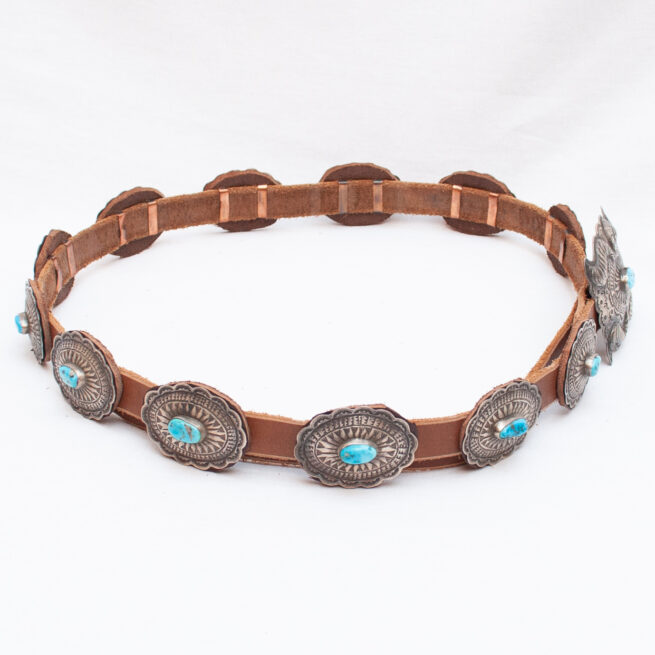Vintage D.M. Begay Turquoise Concho Belt - Image 5
