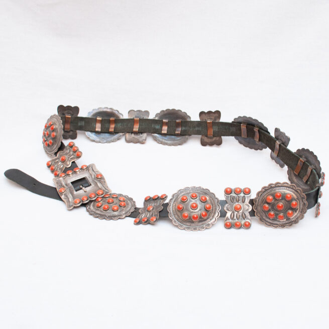 Vintage Kirk Smith Navajo Coral Belt - Image 5