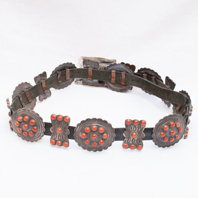 Vintage Kirk Smith Navajo Coral Belt - Image 4