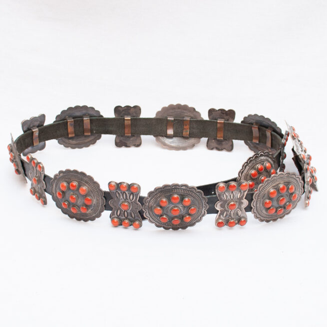 Vintage Kirk Smith Navajo Coral Belt - Image 3
