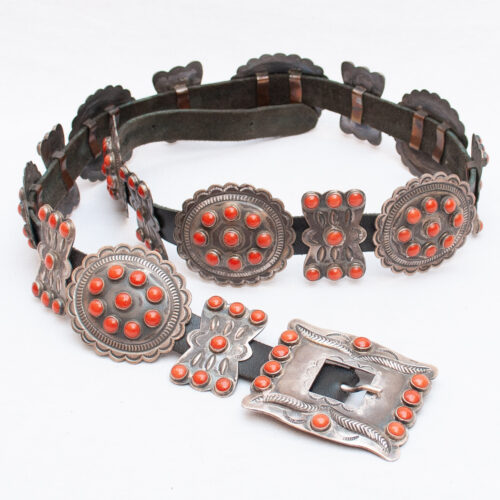 Vintage Kirk Smith Navajo Coral Belt