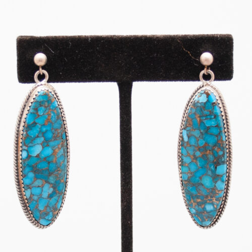 Boucles d'Oreilles Turquoise Ovales