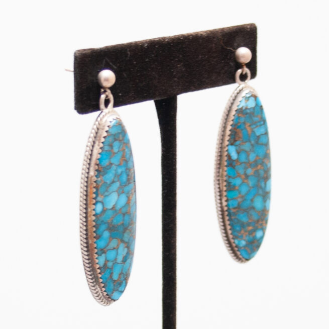 Boucles d'Oreilles Turquoise Ovales – Image 2