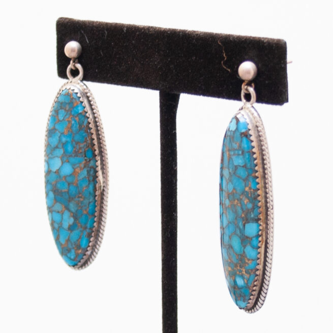 Boucles d'Oreilles Turquoise Ovales – Image 3