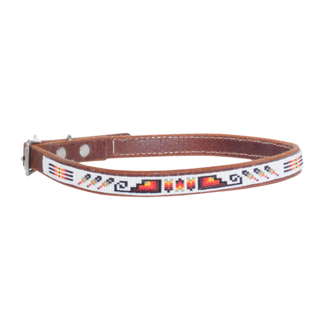 Large White Beaded Zuni Dog Collar - Image 2